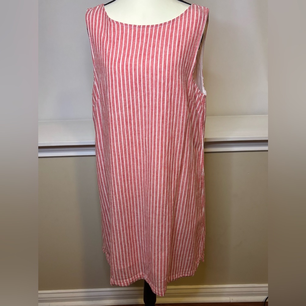 Beach Lunch Lounge Punk and White Striped Sleeveless Dress